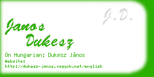 janos dukesz business card