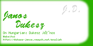 janos dukesz business card